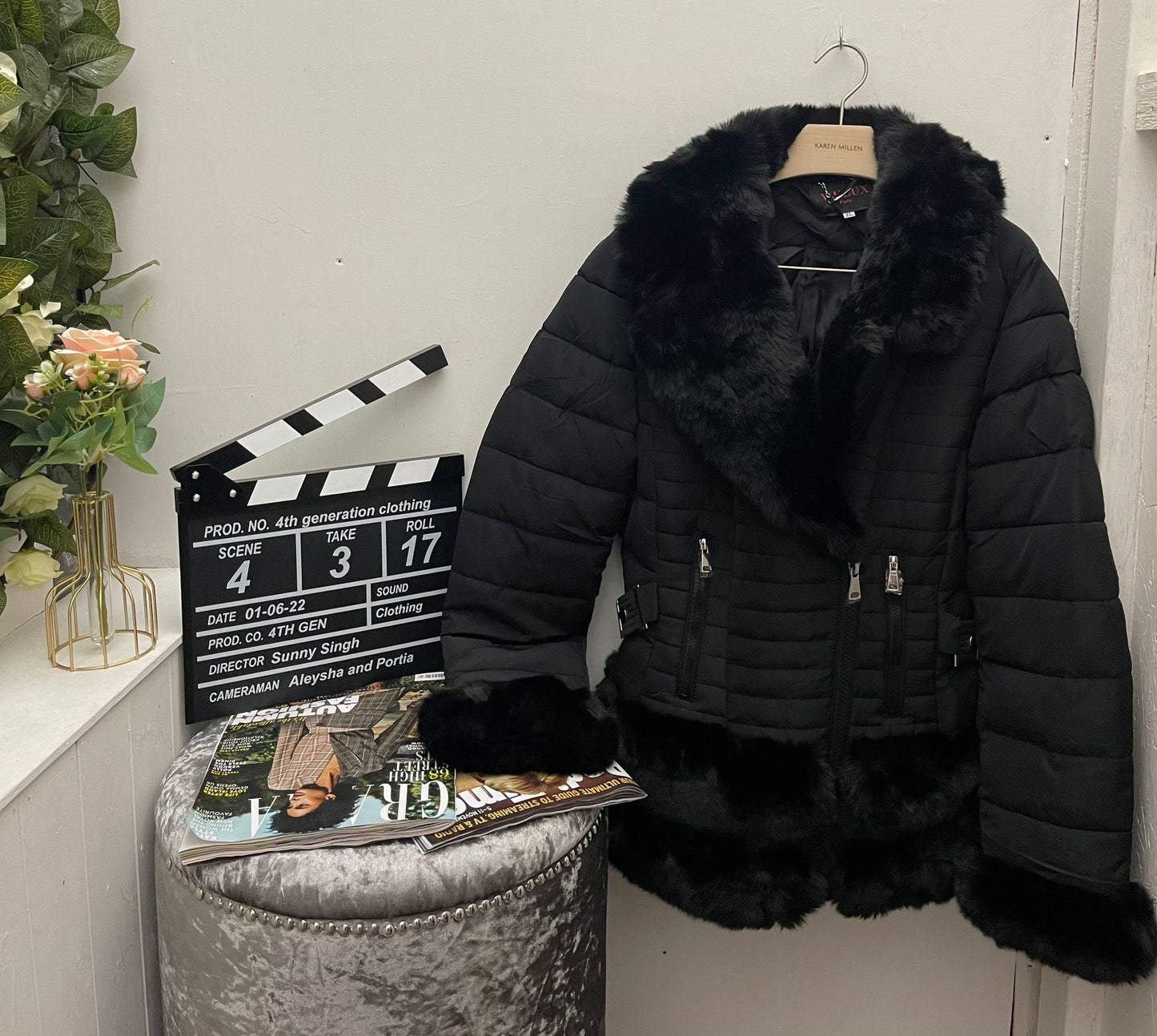 Faux Fur Collar Jacket