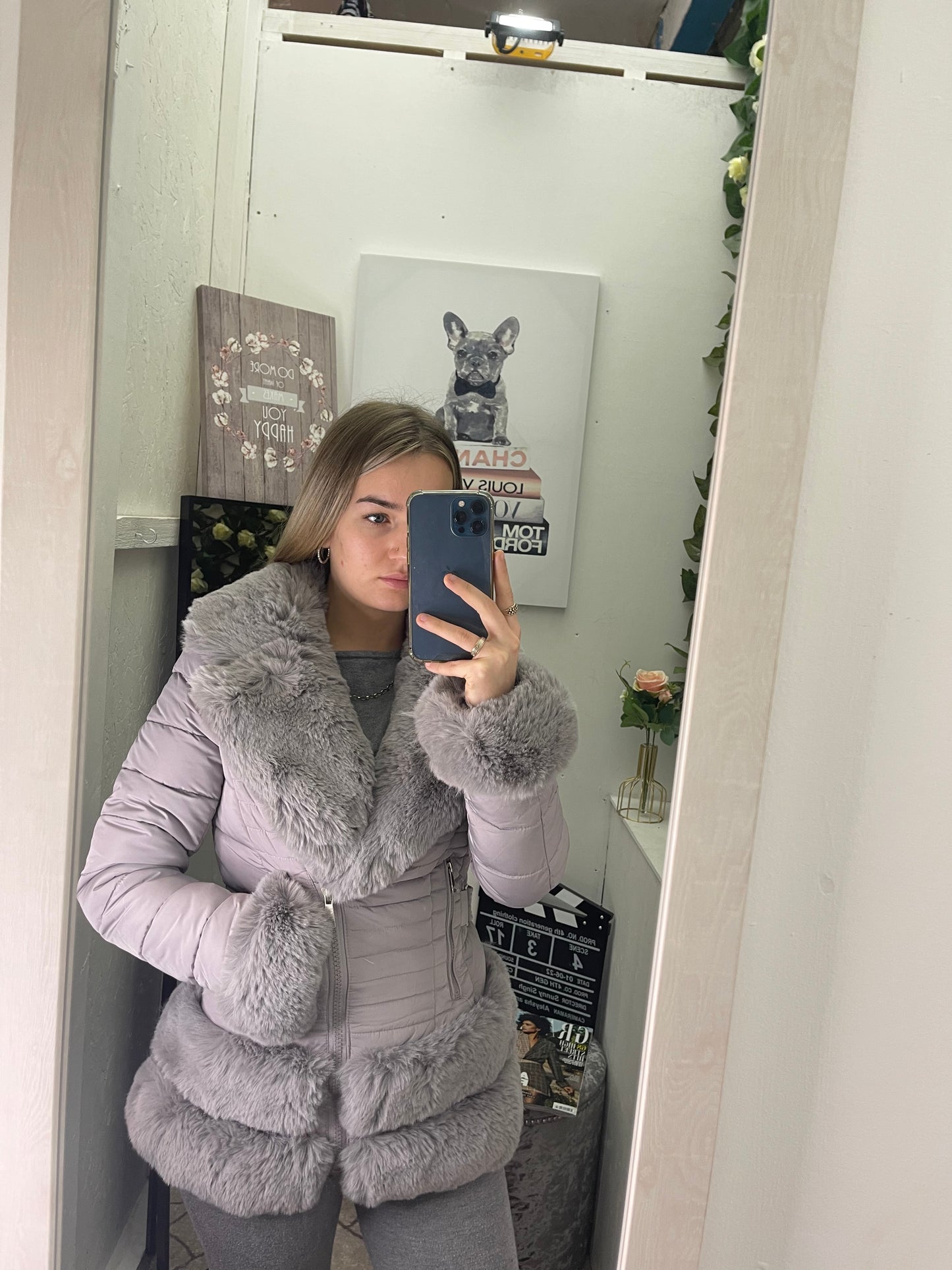 Faux Fur Collar Jacket